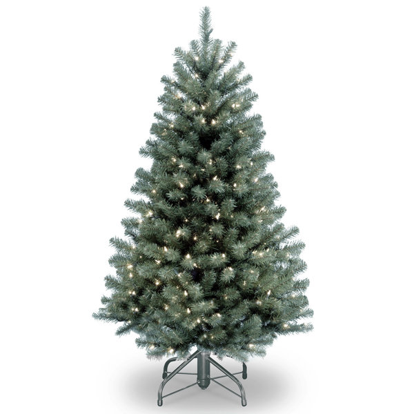 North Valley Blue Spruce Artificial Christmas Tree with Clear/White